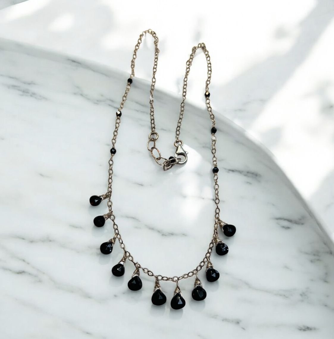 Robb Necklace Black Spinel Cascade