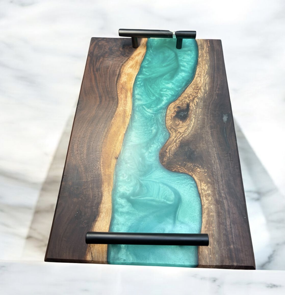 G.M. Charcuterie Board Walnut with Chartreuse River