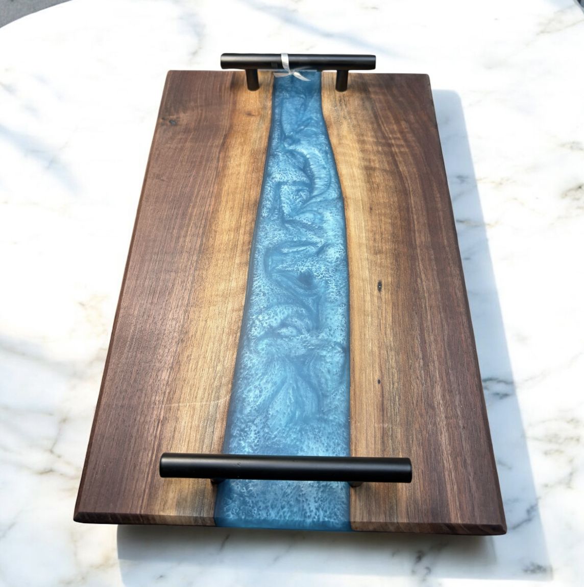 G.M. Charcuterie Board Walnut w/Glacier Blue River