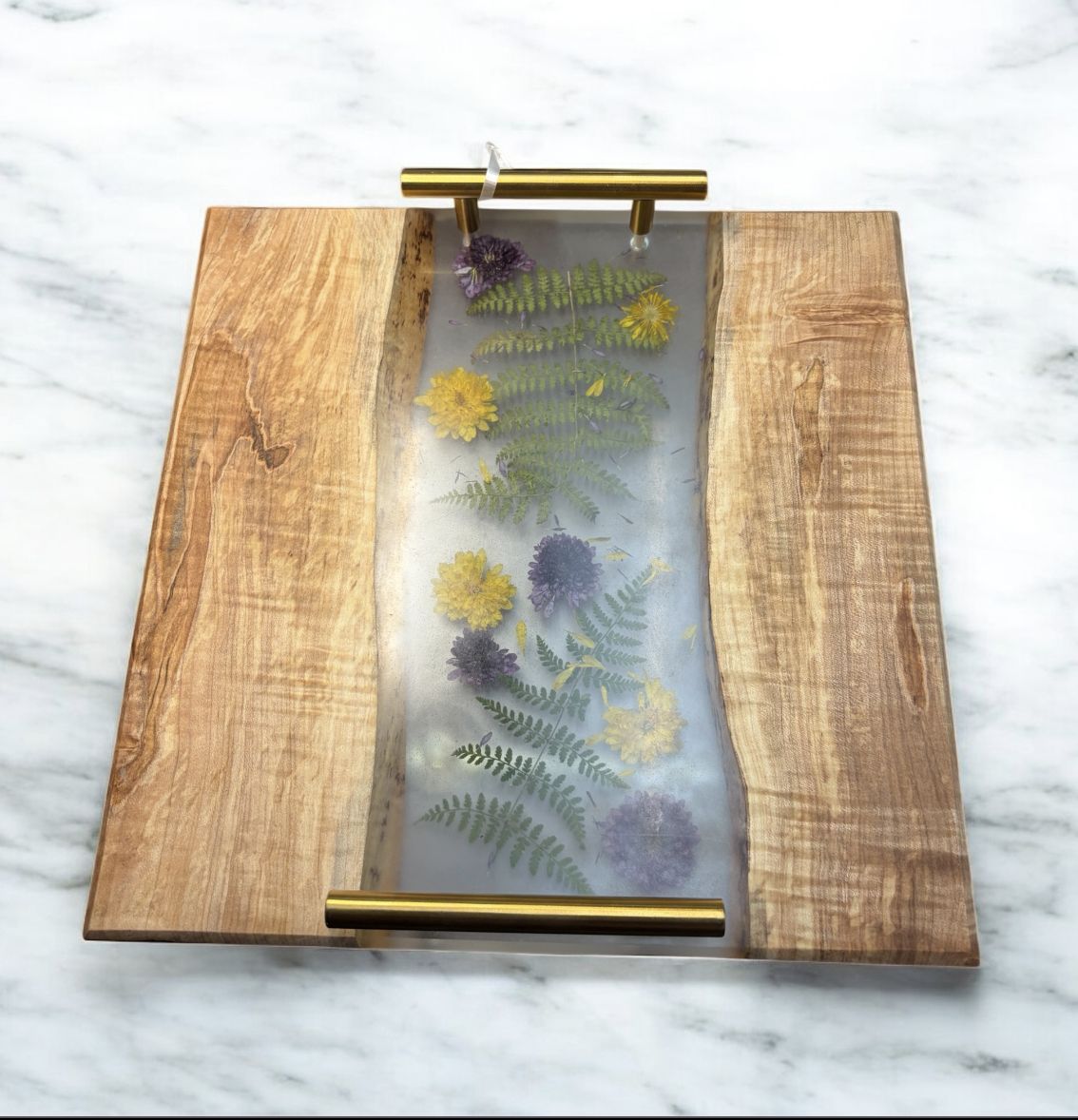 G.M. Charcuterie Board Ambrosia With Clear Floral Resin
