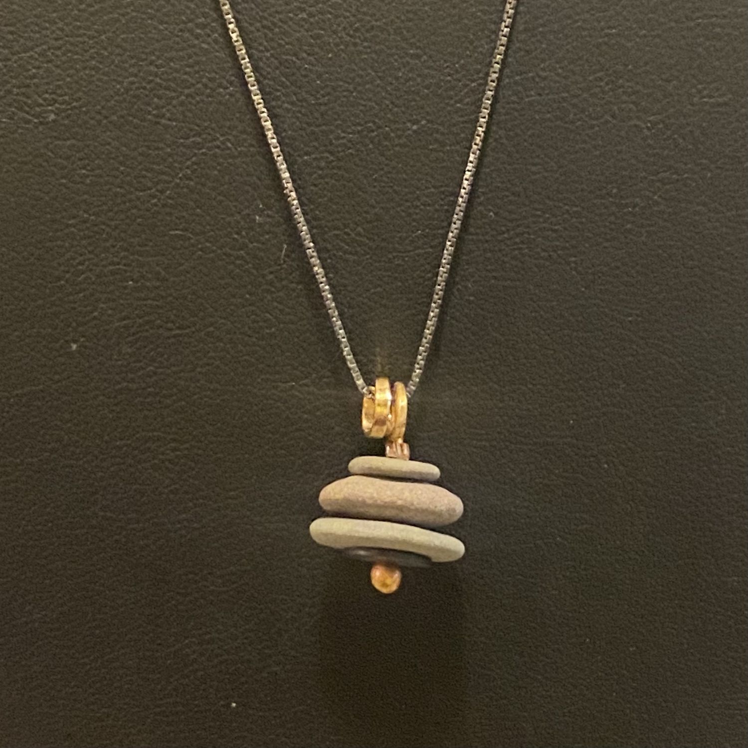Blue Quarry Necklace Bronze Cairn 18 inch