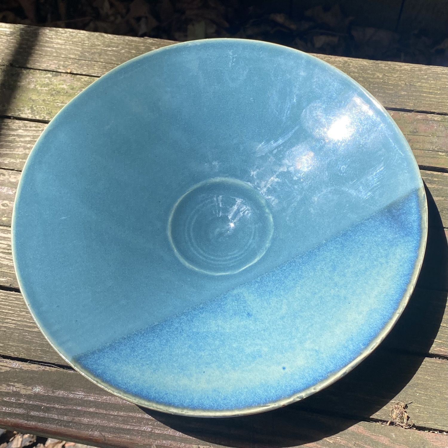 Humble Earth Shallow Bowl Blue