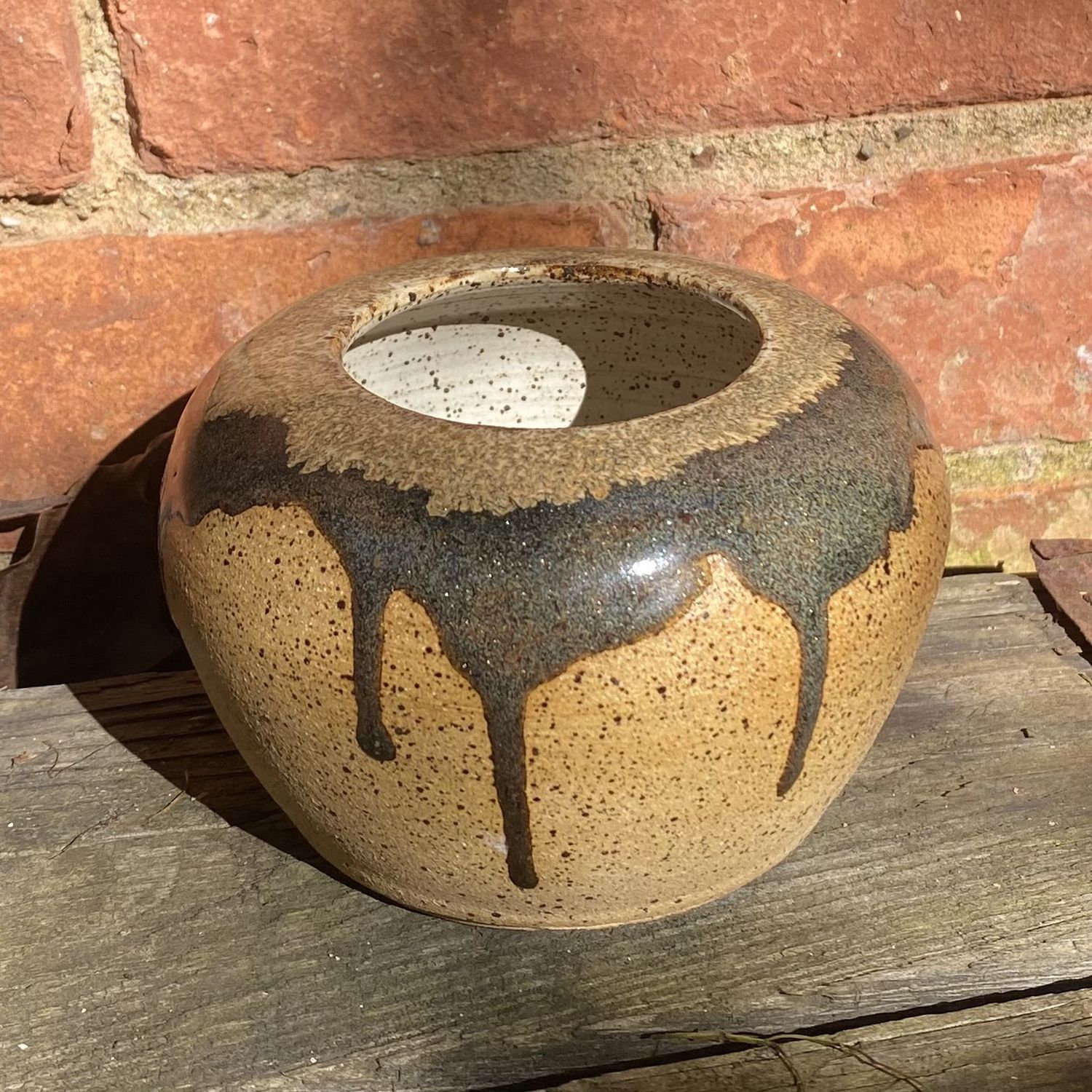 Humble Earth Small Tan Drip Vase