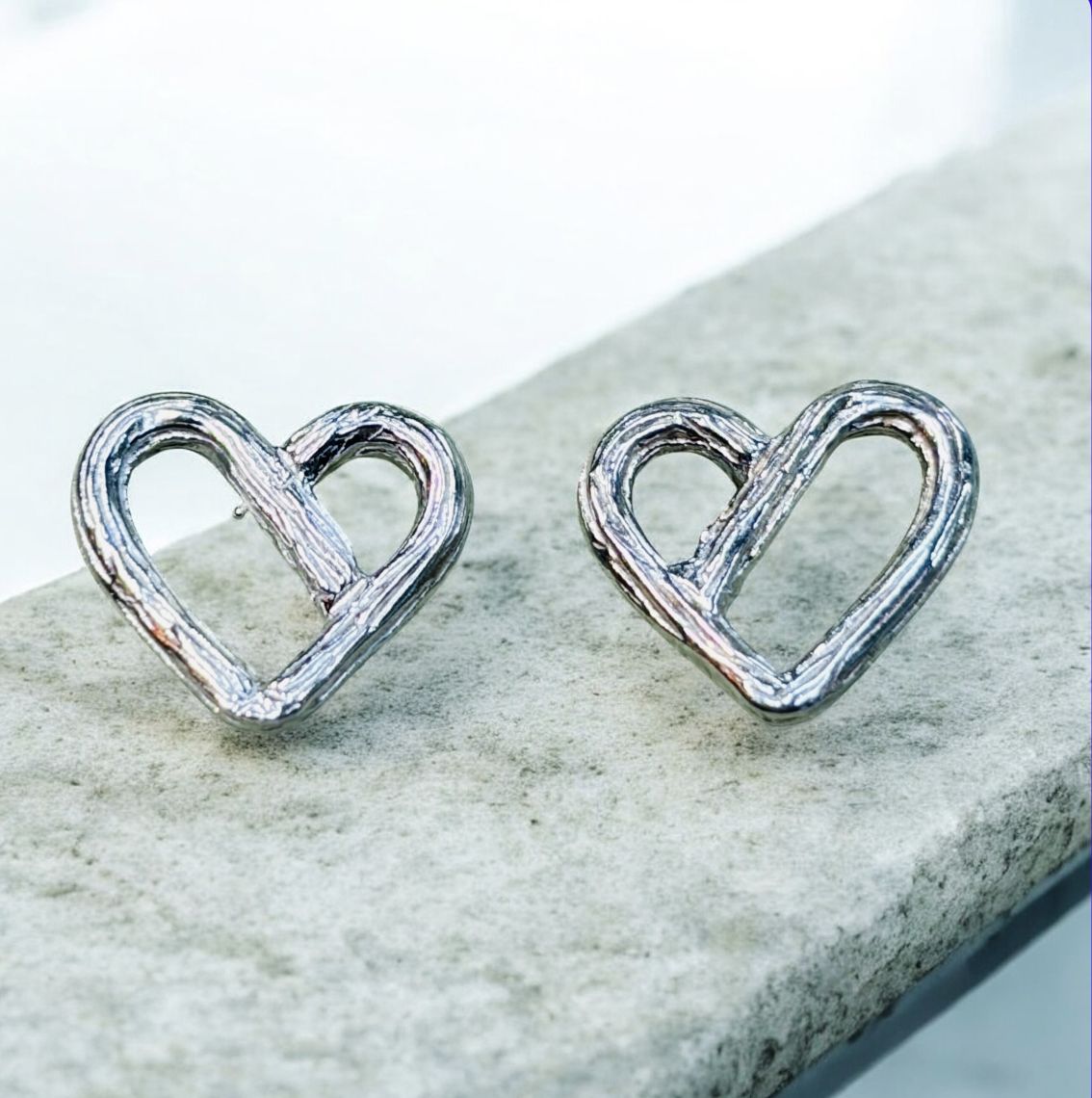 Keleher Earring Silver Heart Posts