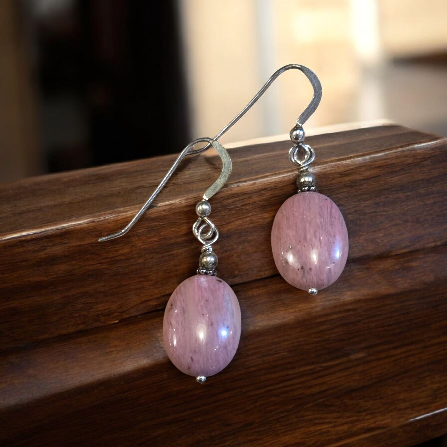 Cass Earrings Rhodonite
