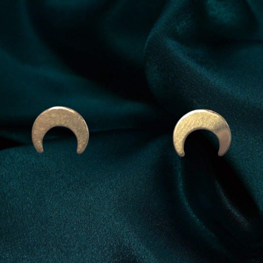 Sunshine Earrings Gold Filled Crescent Moon Posts