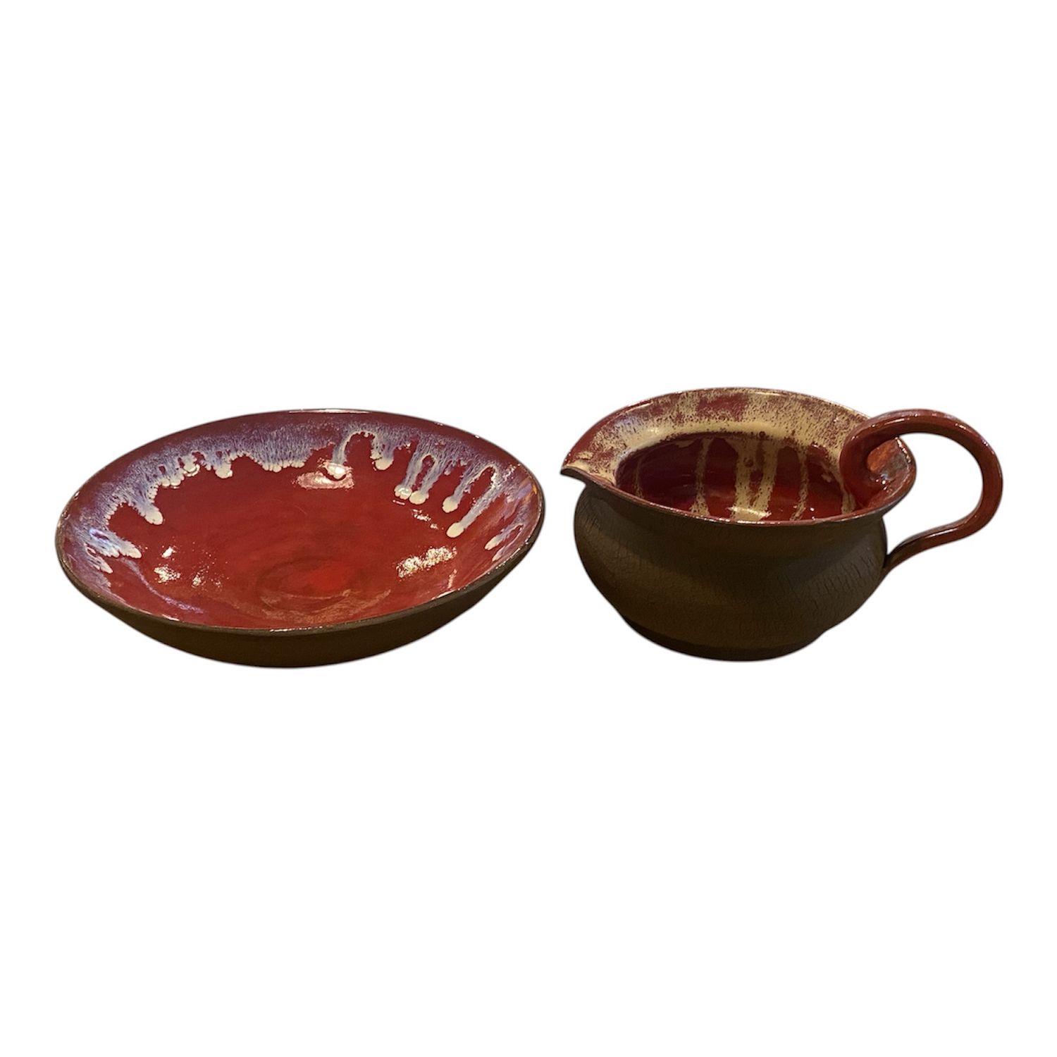 Humble Earth Red Gravy Boat &amp; Bowl Set