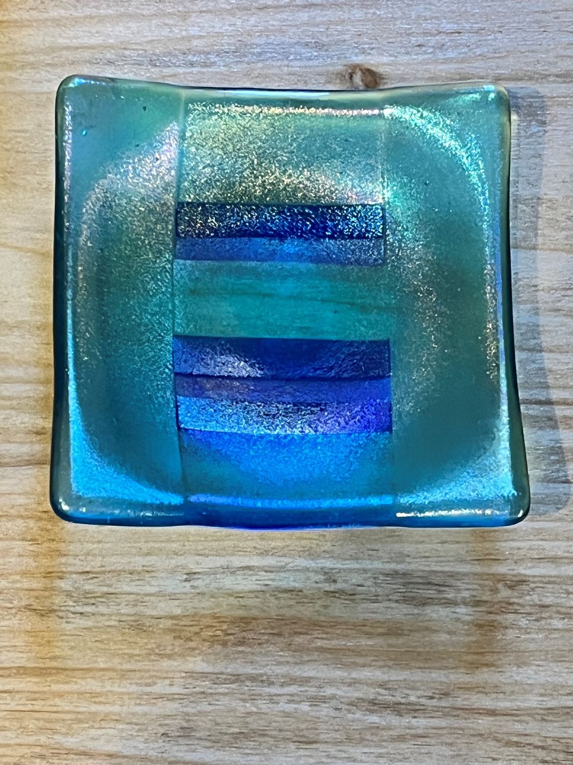 Verre Visage Fused Glass 5" Trinket Dish, Color: Light Green