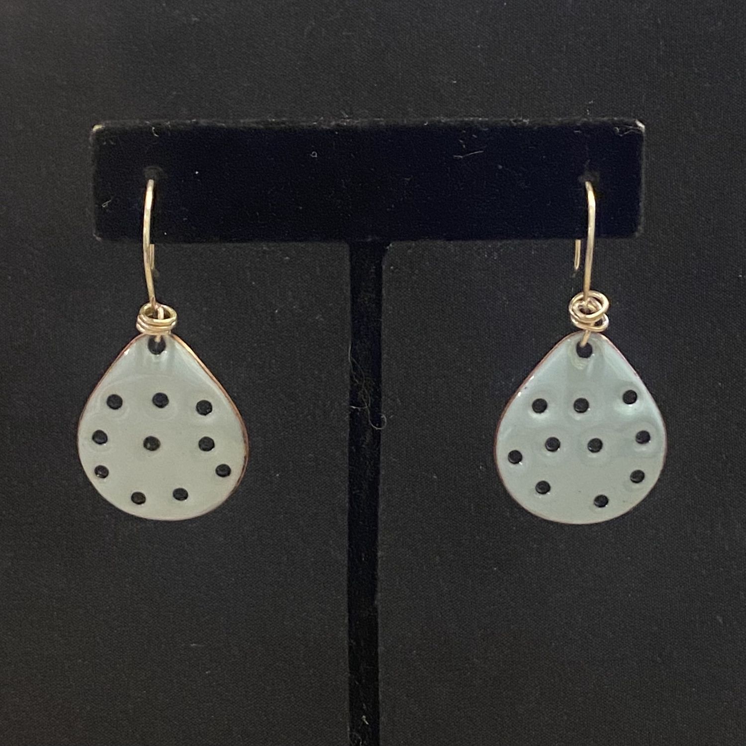 DiCesare Earring Sky Blue Enamel Drops w/ Holes