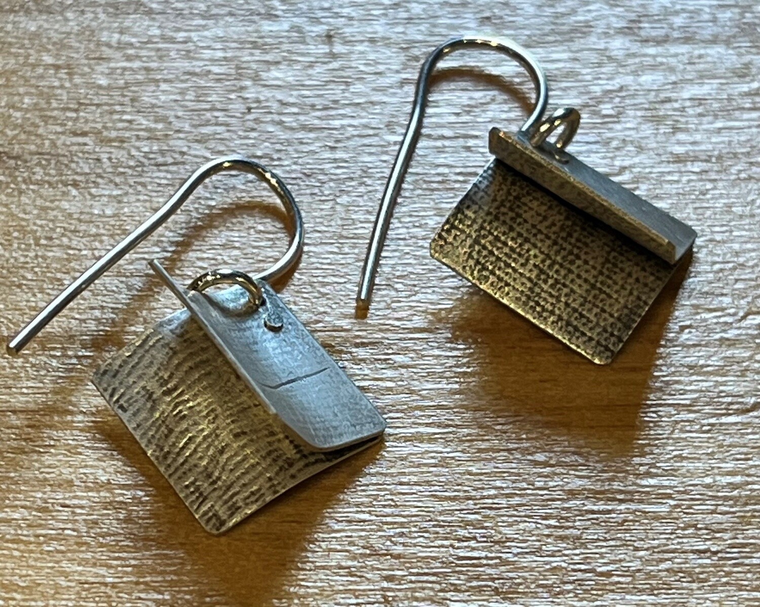 Bent Metal Earrings "Open Book"