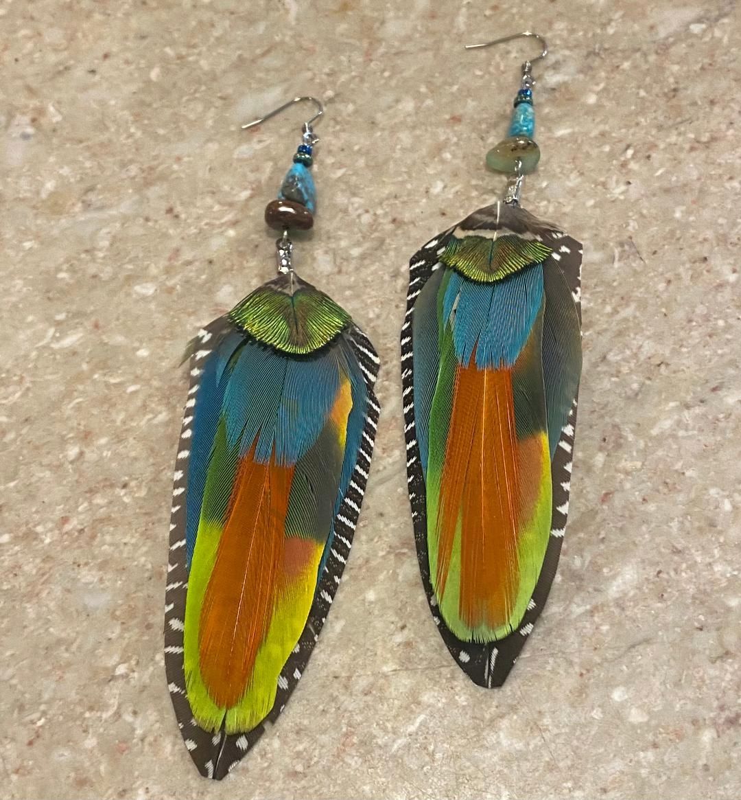Ormsby Earring Parrot Feathers &amp; Turquoise