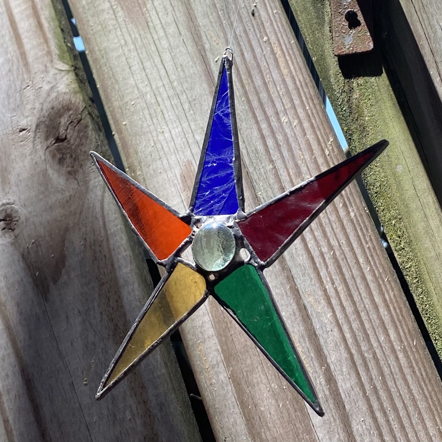 Yanni Ornament Rainbow Stained Glass Flat Star