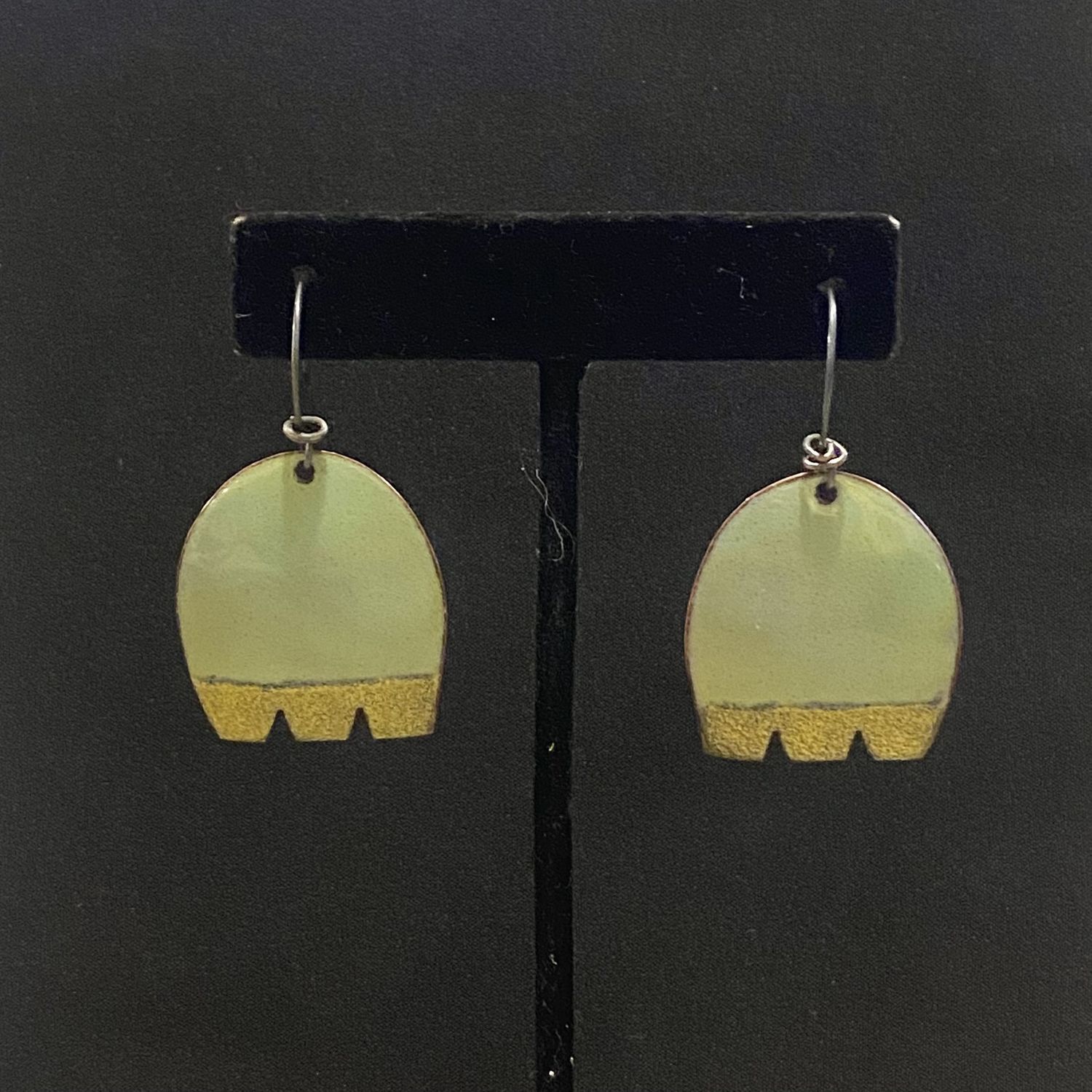 DiCesare Earrings Tulips Light Green/Gold