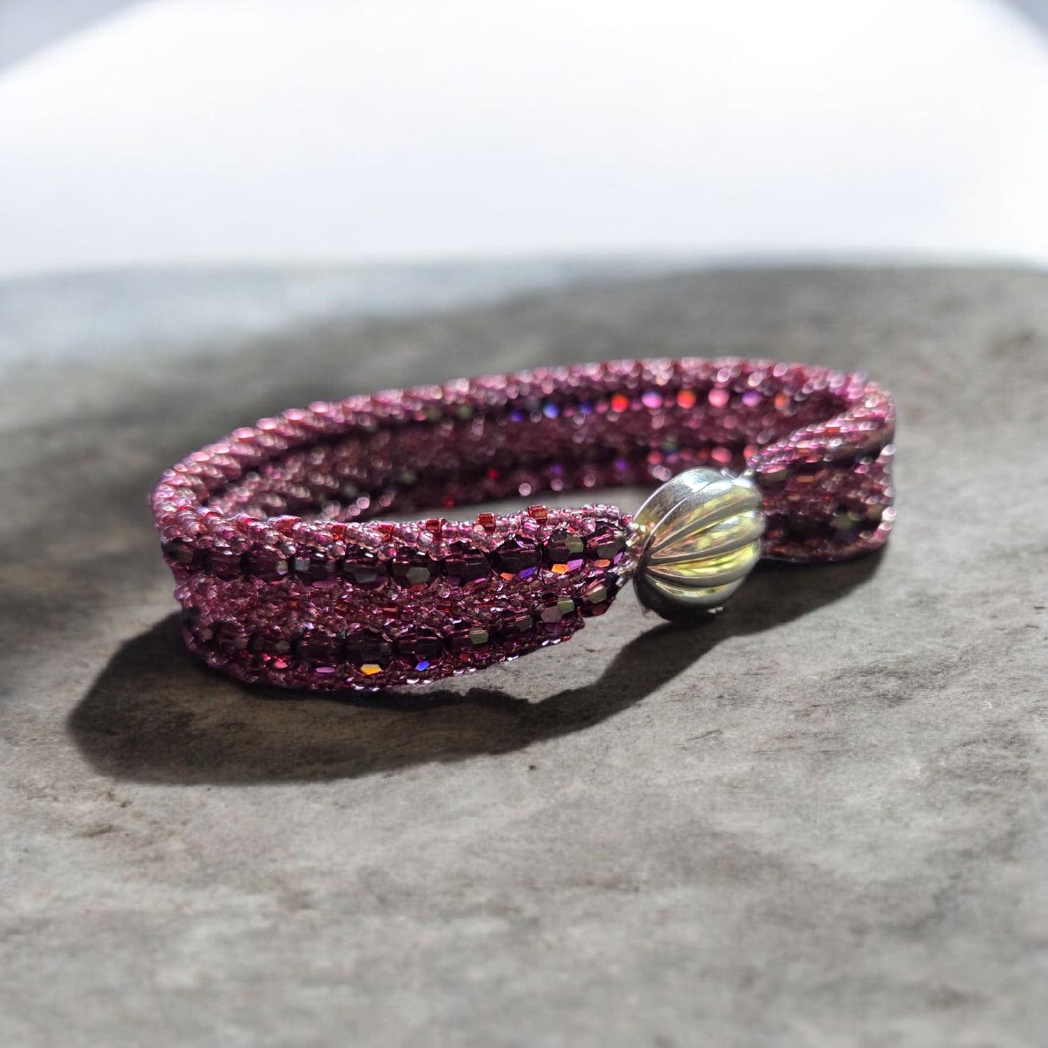 Whitney Bracelet Woven Purple Swarovski Crystal