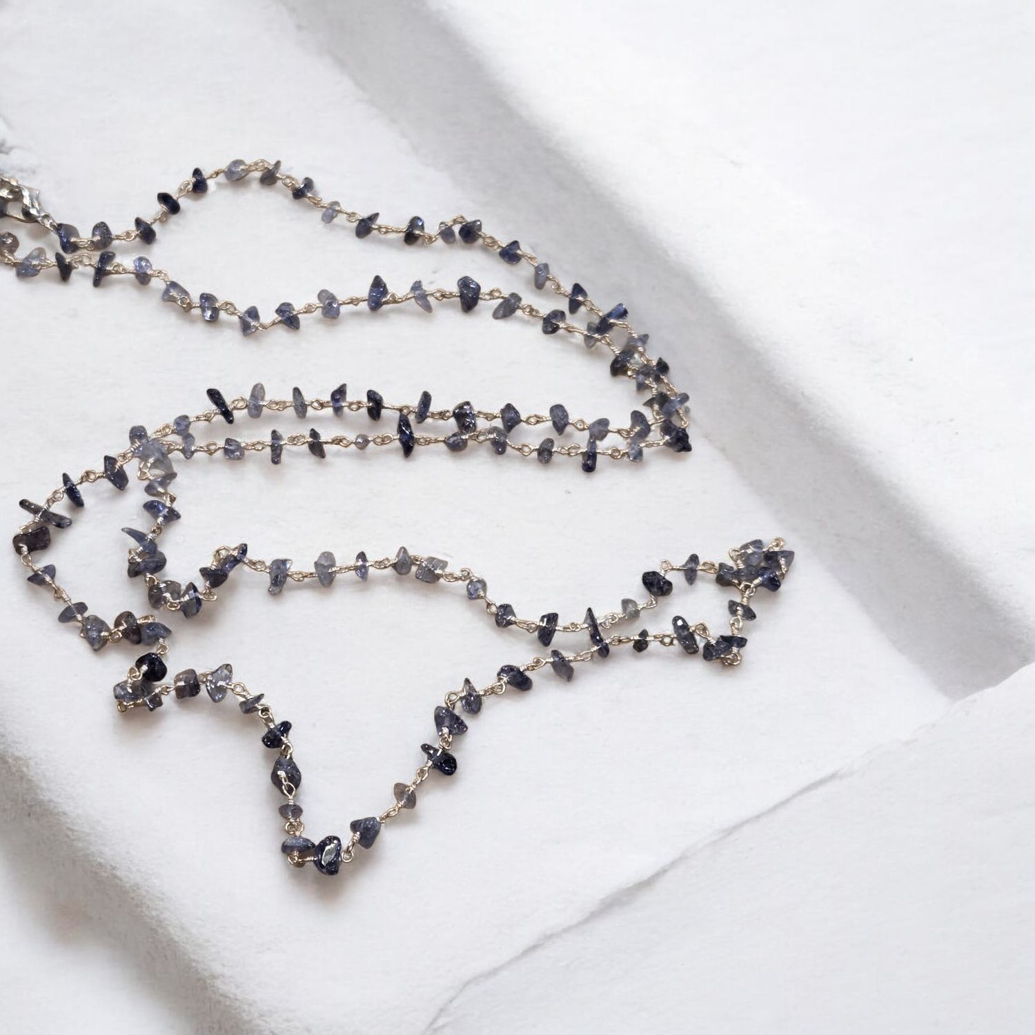 Whitney Necklace Iolite Chip Chain