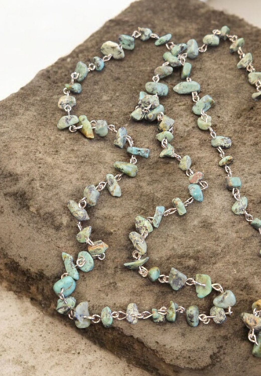 Whitney Necklace African Turquoise Chain