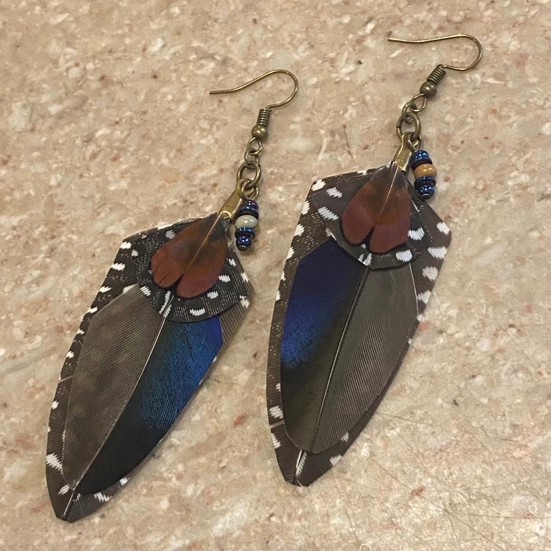 Ormsby Earring Dark Pheasant Feathers