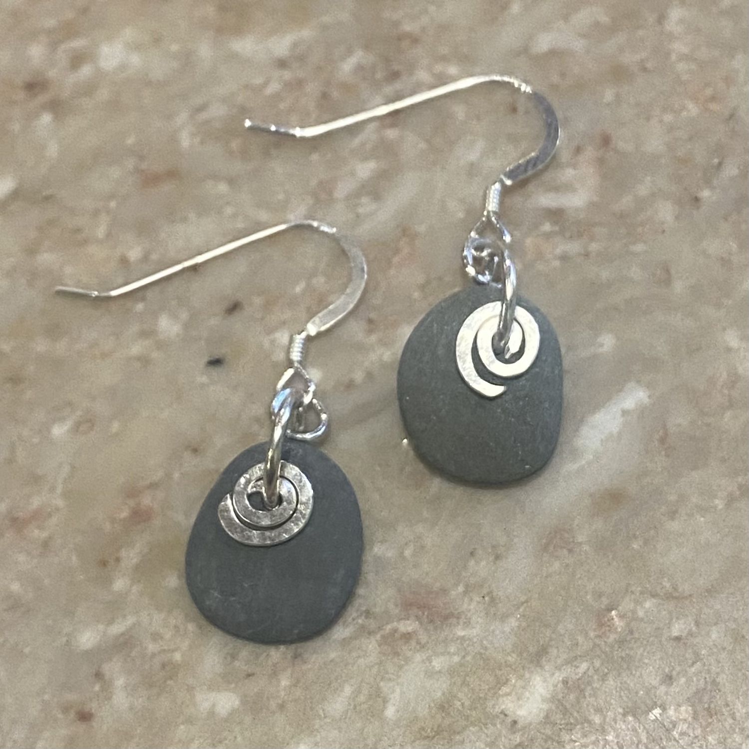 Blue Quarry Earring Simple Spiral Silver Small