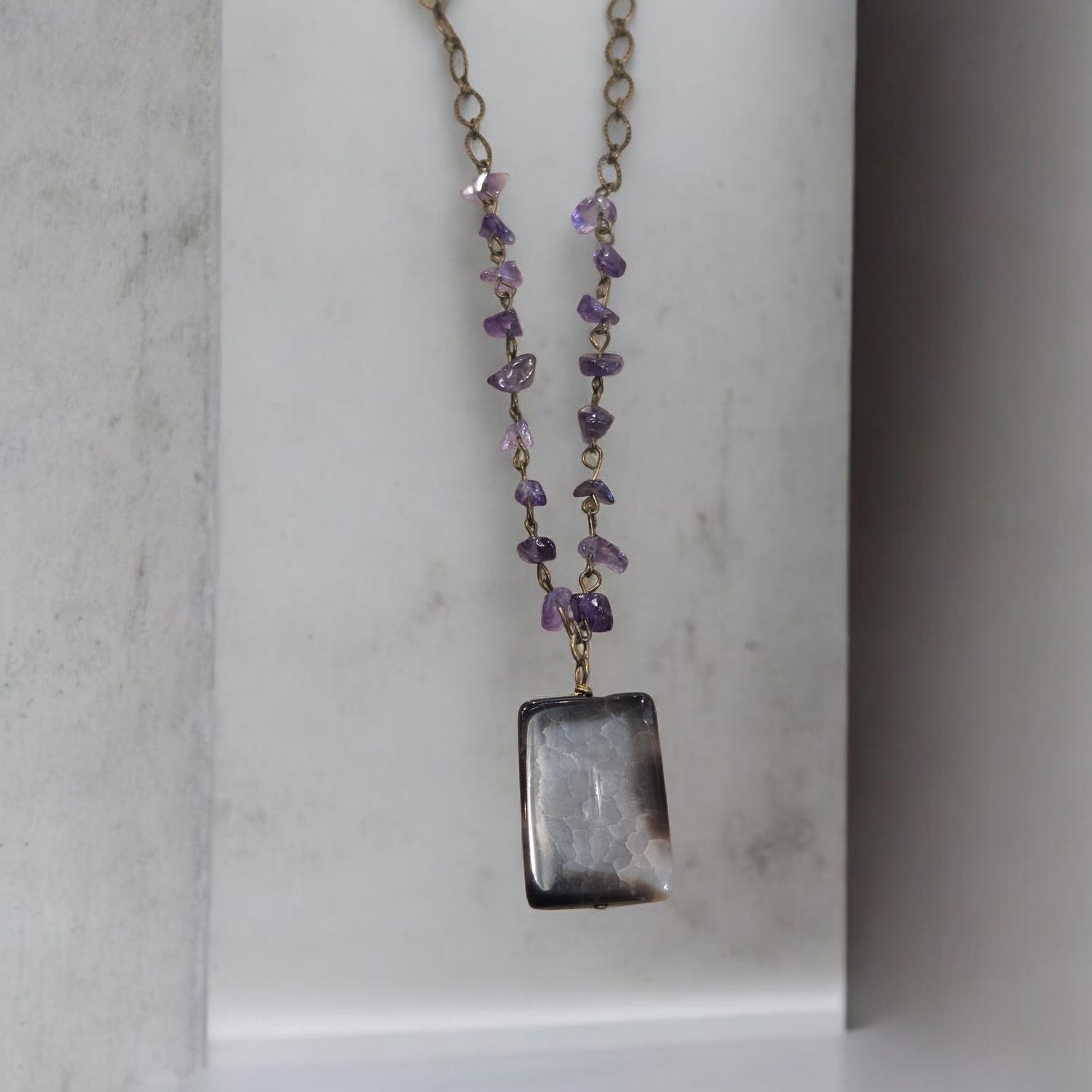 Nadeau Necklace Copper Amethyst Agate