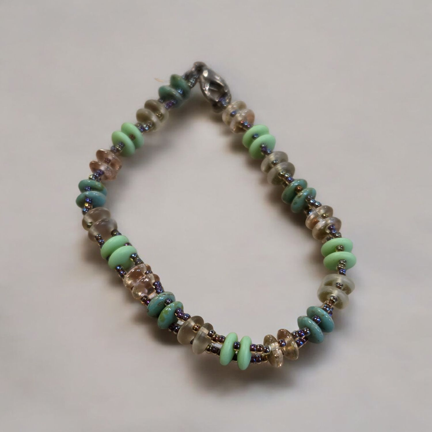 Nadeau Bracelet Green &amp; Teal Disk Beads