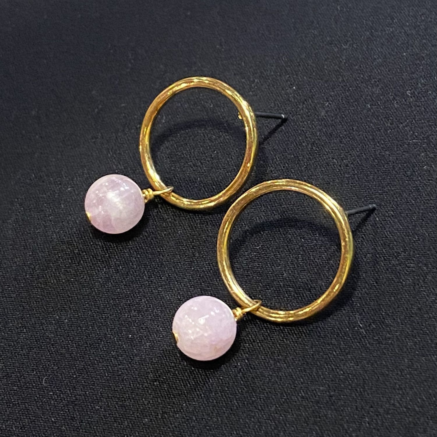 Cass Earring Kunzite Circle Stud