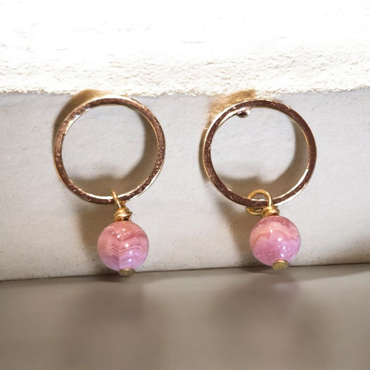 Cass Earring Rhodochrosite Stud