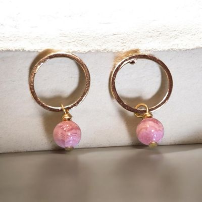 Cass Earring Rhodochrosite Stud