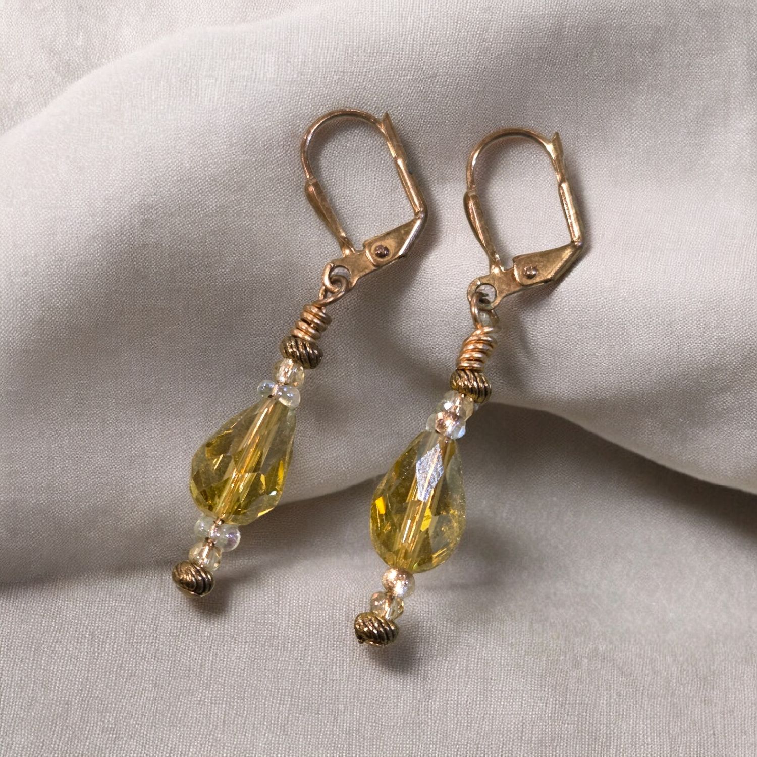 Nadeau Earring Amber Crystal Drops