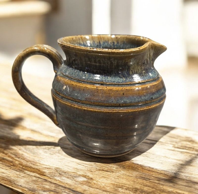 Johnson Cream Pitcher Blue and Brown