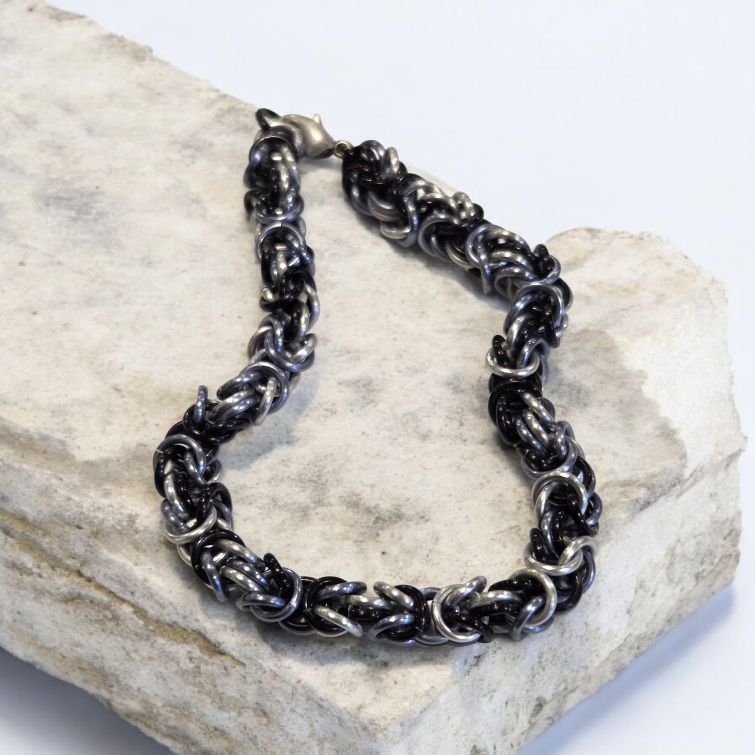 Whitney Bracelet Enameled Copper Byzantine Chain Maille