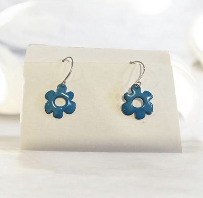 DiCesare Earring Mini Flower Teal