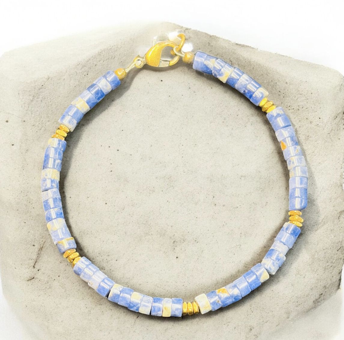 Cass Bracelet Sodalite and Brass Beads