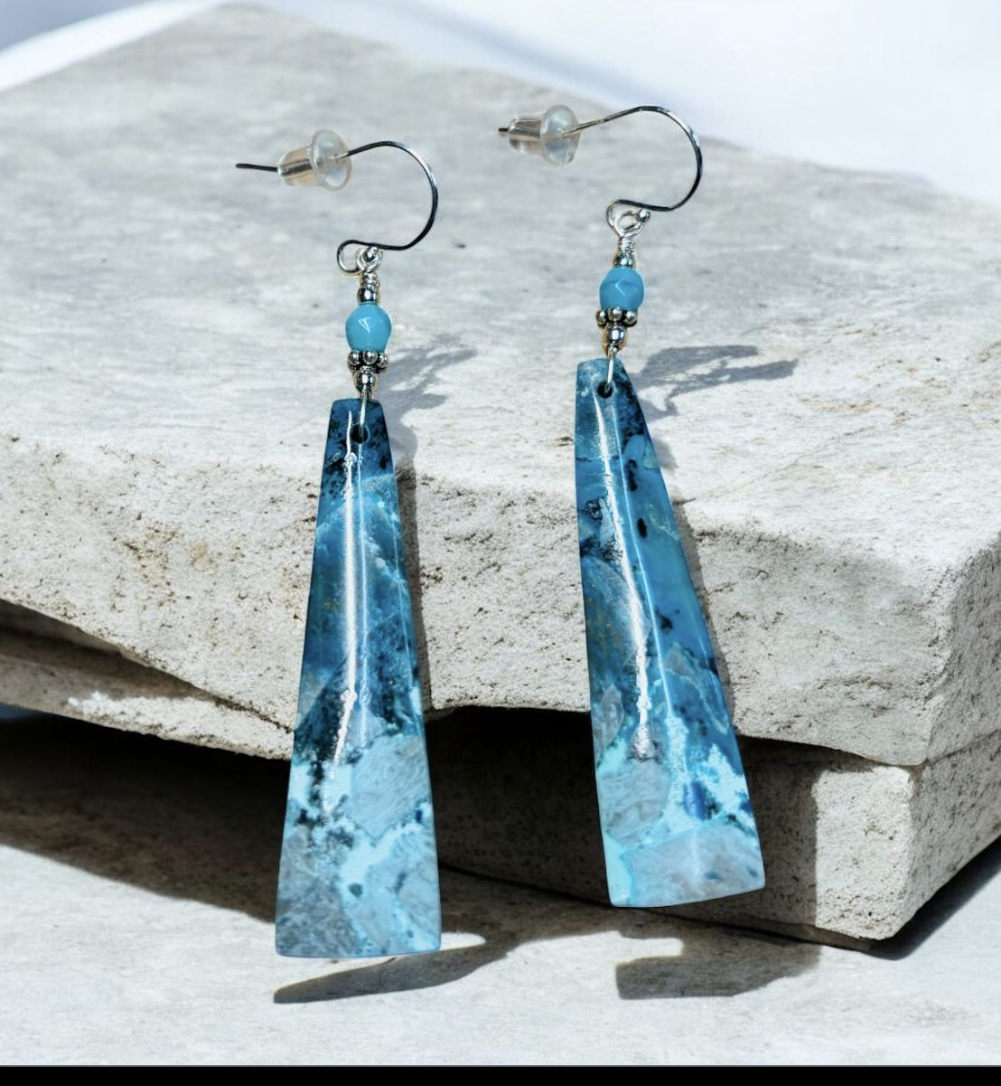 Estancia Earrings Elongated Triangle Chrysocolla Earrings