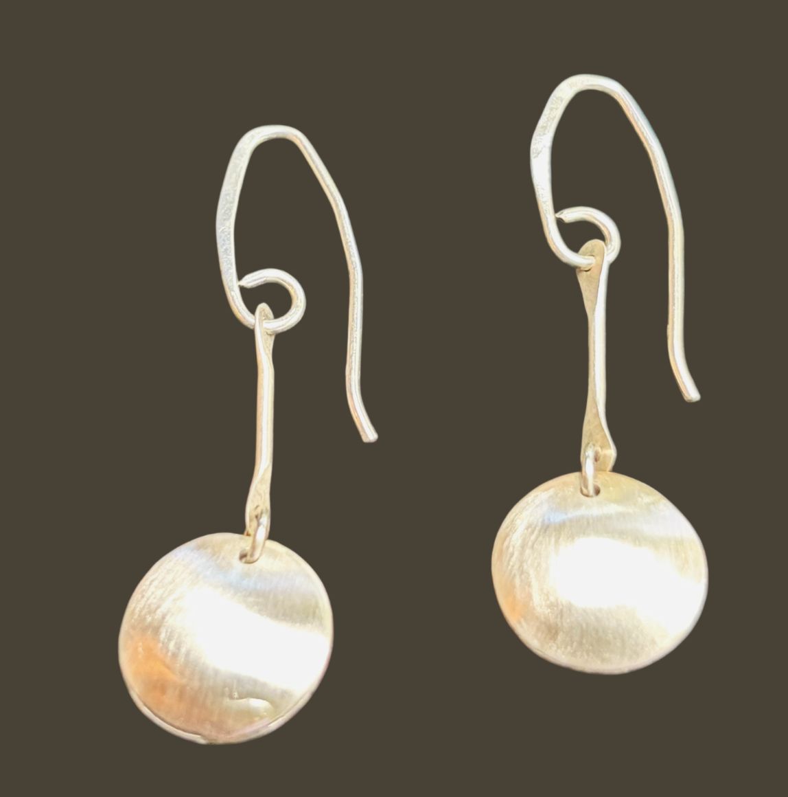 Gonzales Ear Sterling Discs on Rods