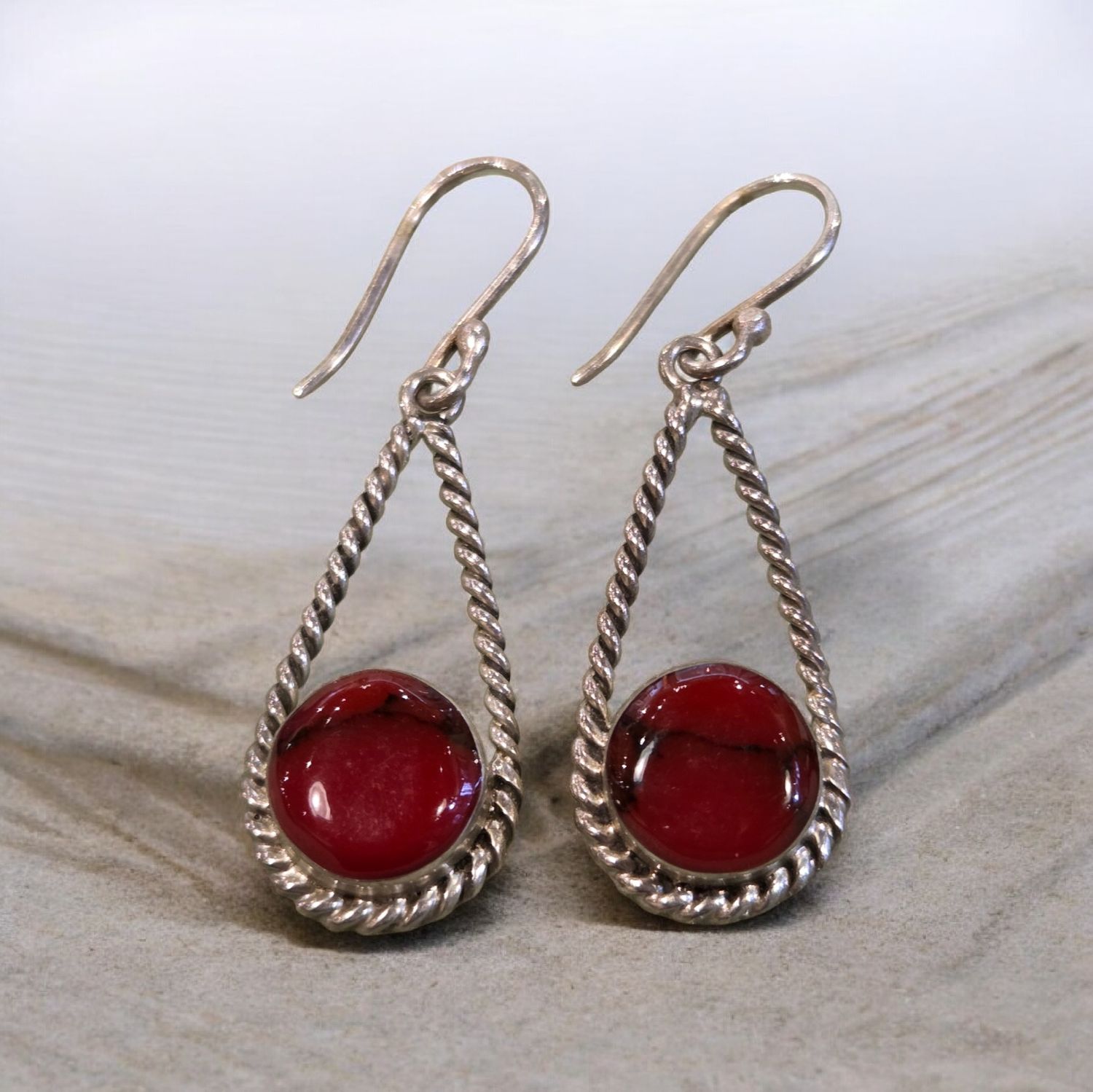 Nadeau Earrings Red Creek Jasper Teardrops