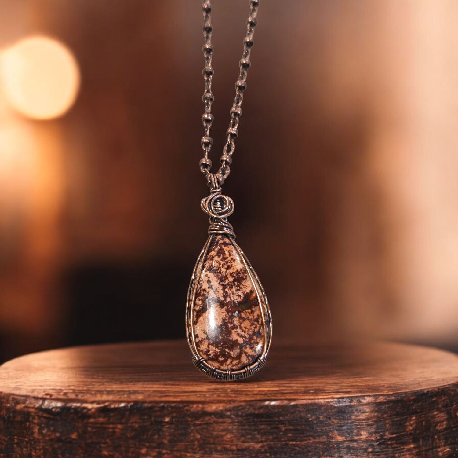 Nadeau Necklace Boulder Opal on Copper