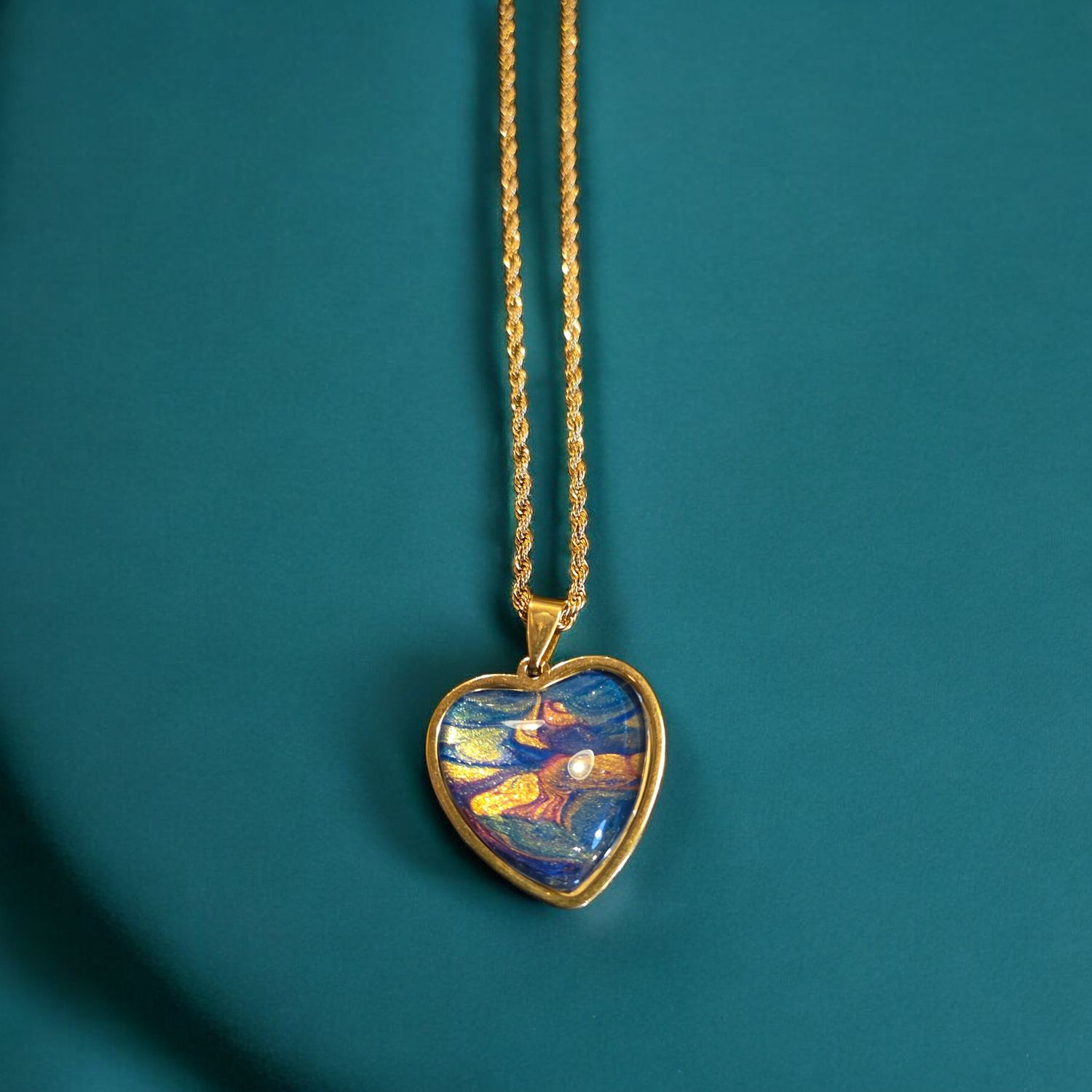Stevenson Necklace Heart Shaped Jewel Tones