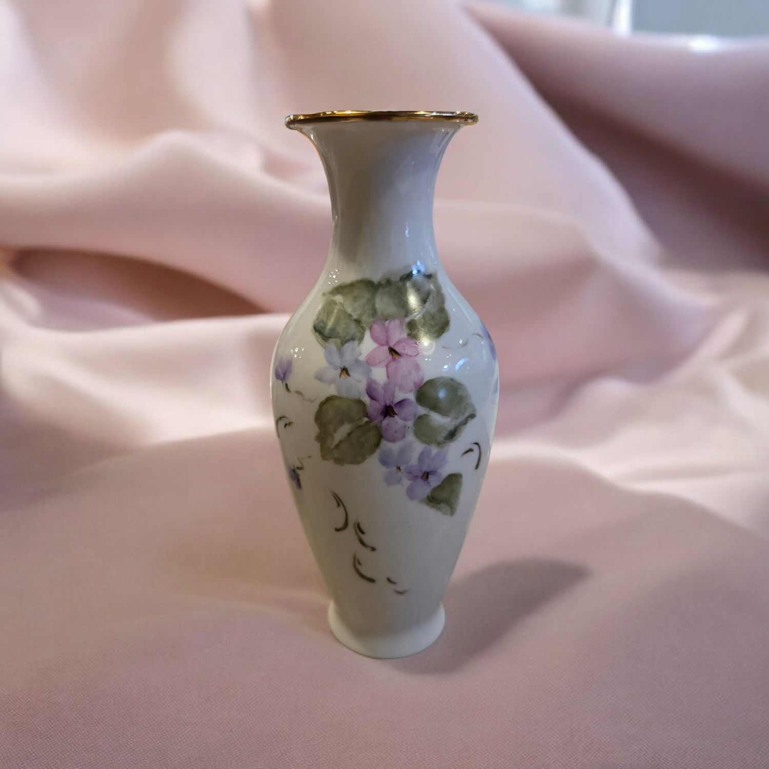 Ritz Porcelain Vase with Gold Accents