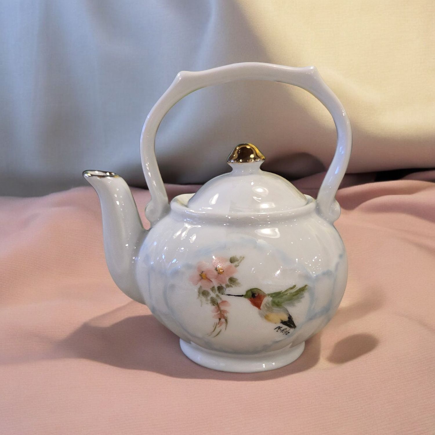 Ritz Porcelain Decorative Teapot with Gold Accents