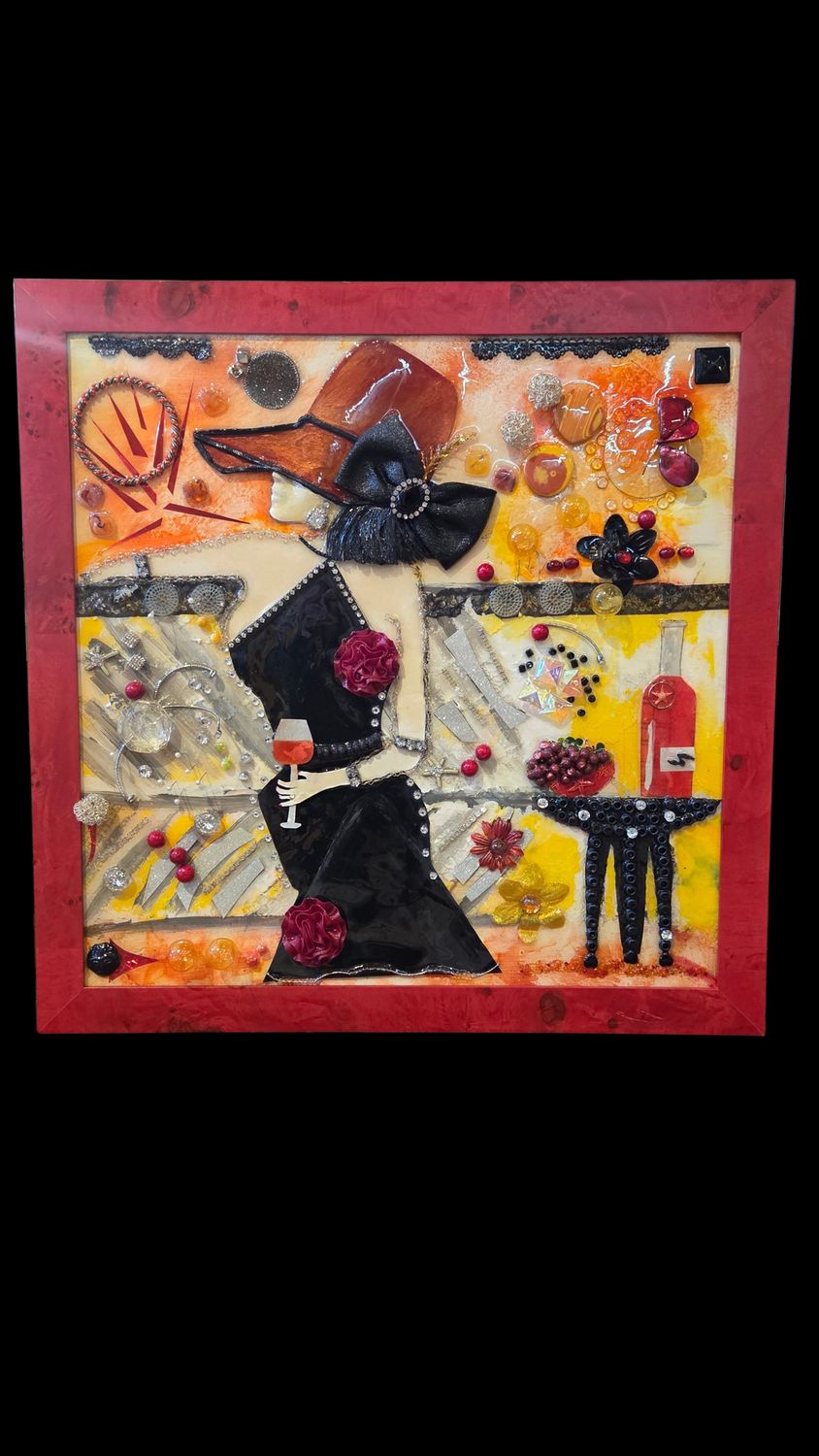 Robbins "Lady with Wine" Original Art Portrait