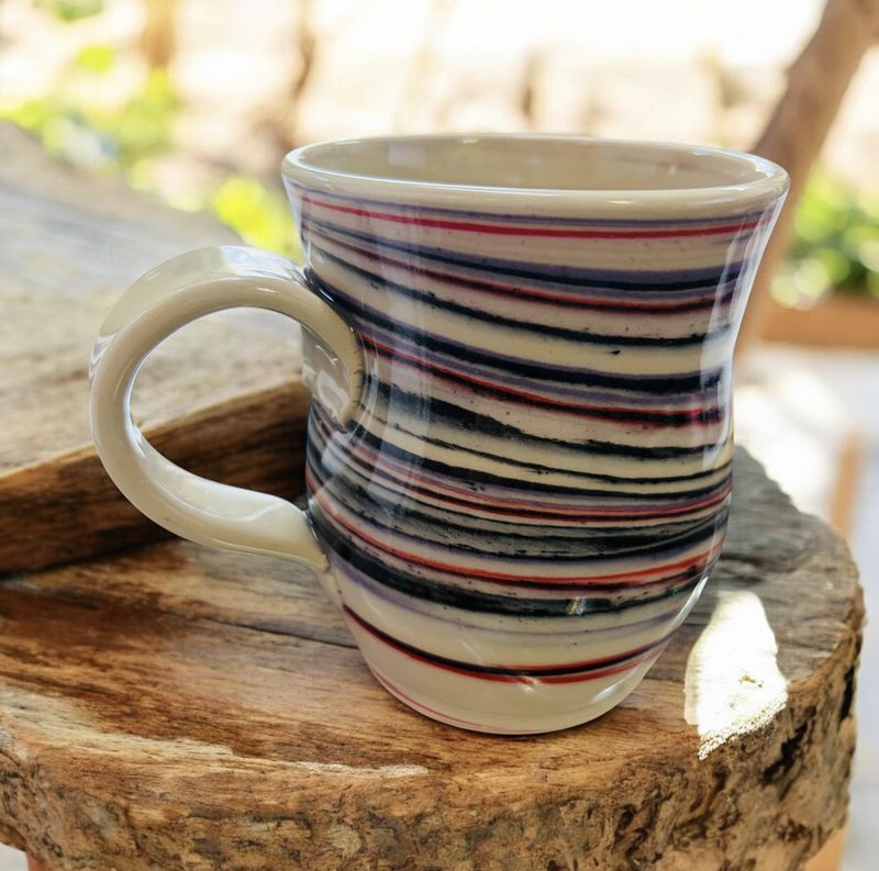 BMF Mug Black red and Purple Swirl