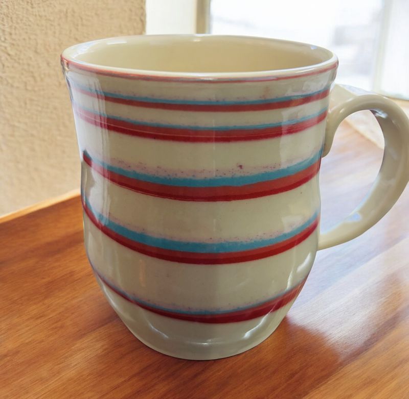 BMF Mug Light Blue and Red Swirl