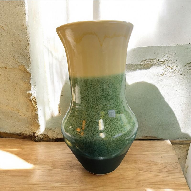 BMF Vase Tri Color Green and Tan