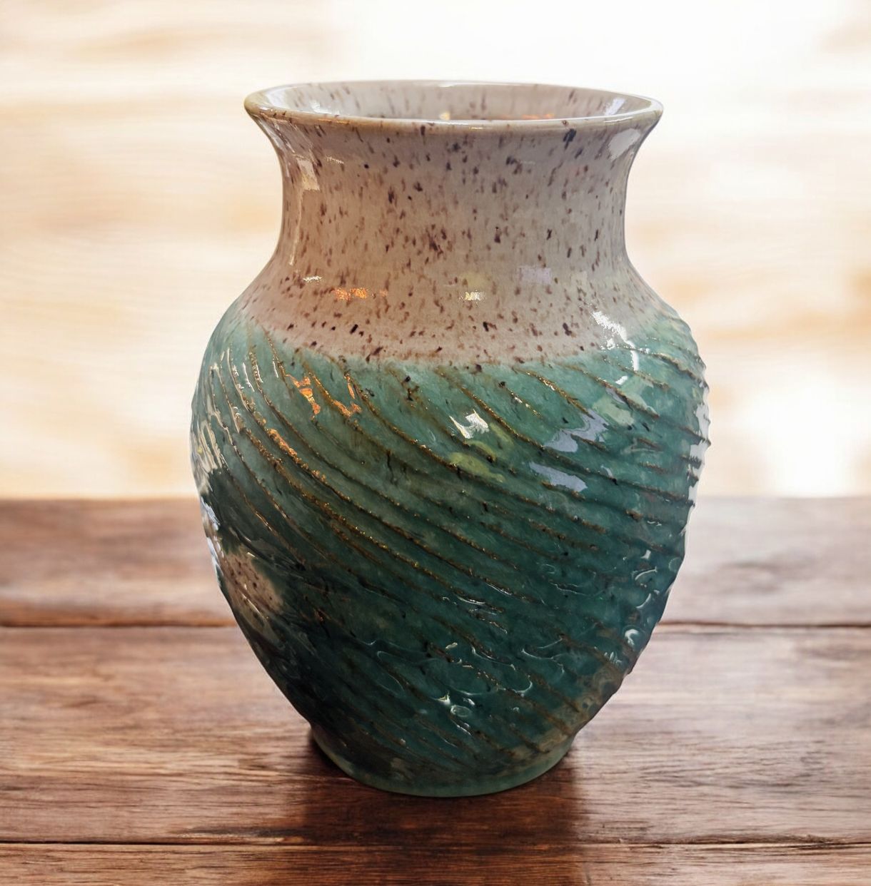 BMF Vase Gray and Green Swirl Base
