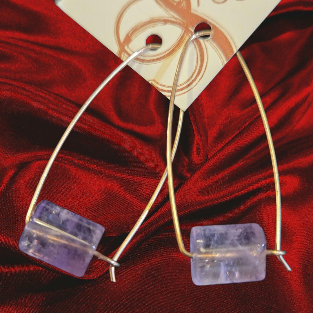 Robb Earring Gold Fill Threader with Amethyst Tube