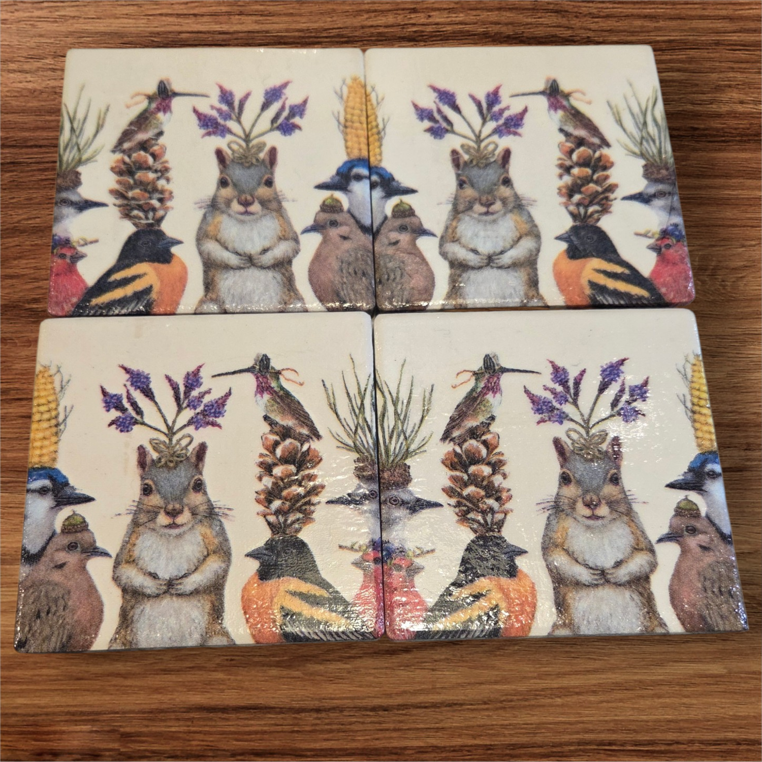 Wilson Coasters Set of 4 Animals with Hats 6