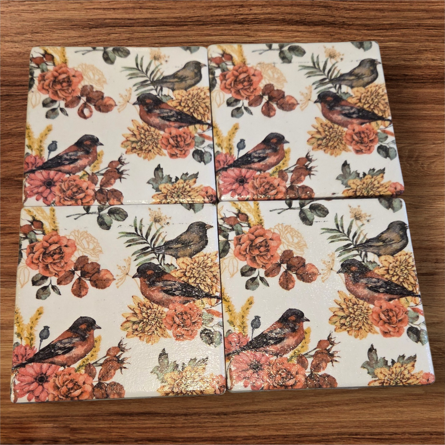 Wilson Coasters Set of 4 Flora and Fauna Fall
