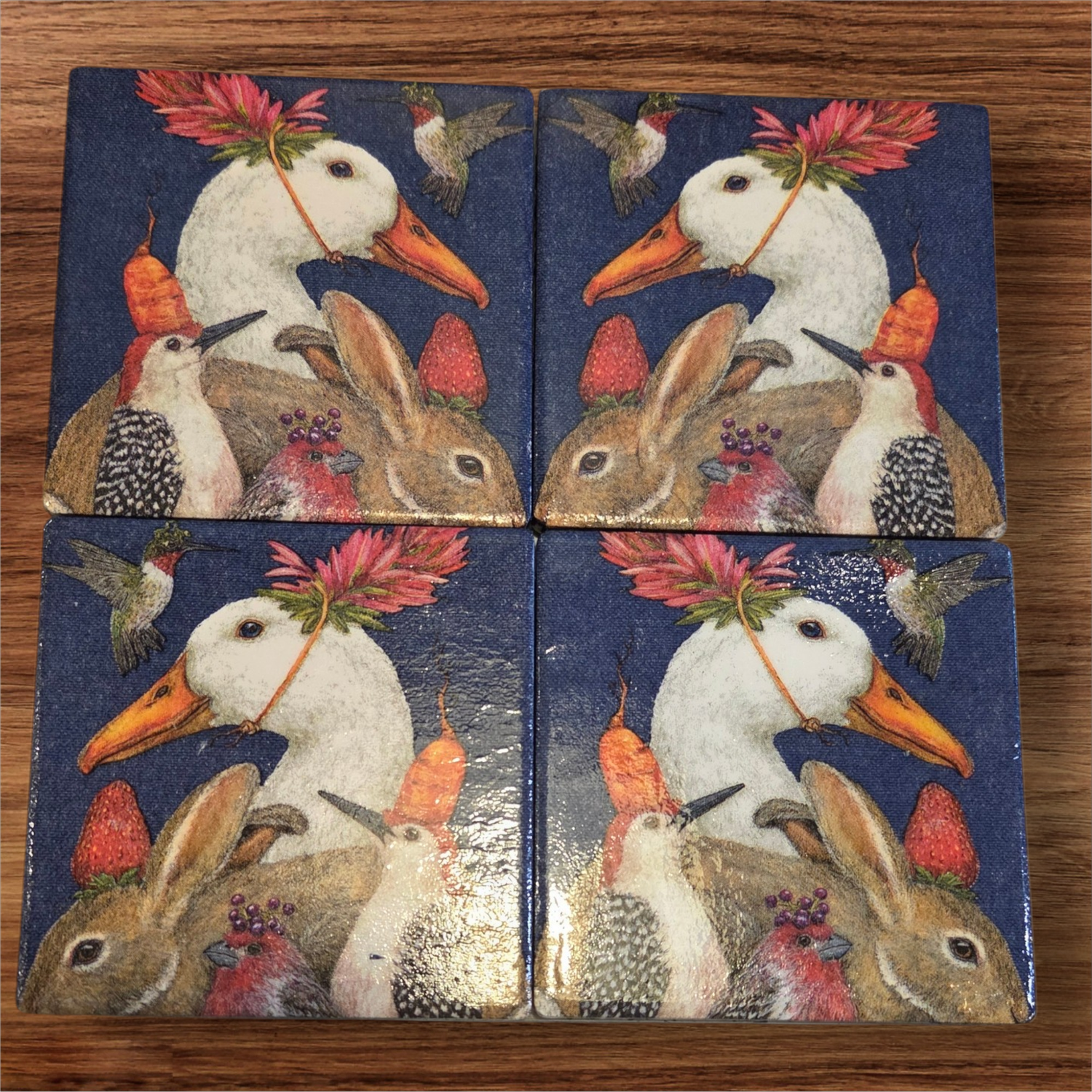 Wilson Coasters Set of 4 Animals with Hats 3