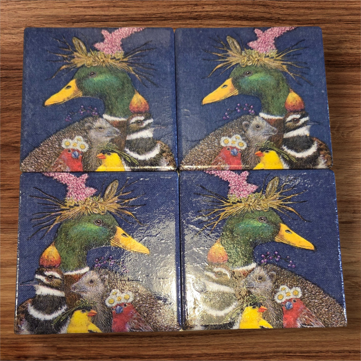 Wilson Coasters Set of 4 Animals with Hats 1