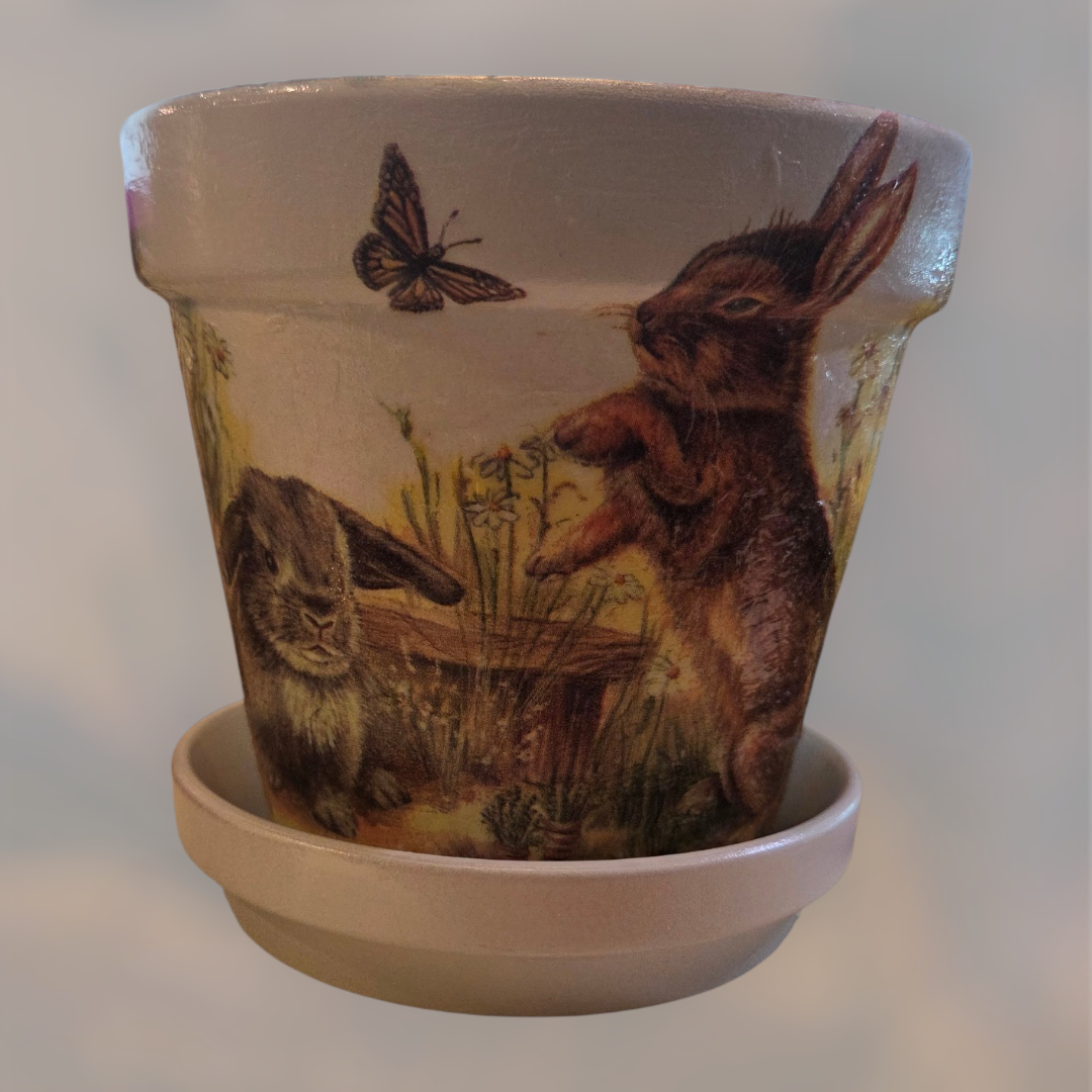 Wilson Planter Bunnies with Butterfly